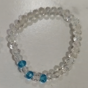 White Bracelet with Blue Beads